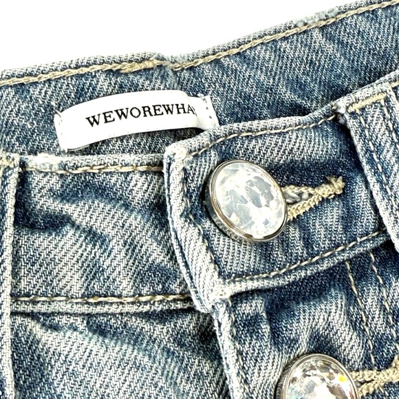 WEWOREWHAT | Danielle Bling Rhinestone Button Jeans - Picture 4 of 9